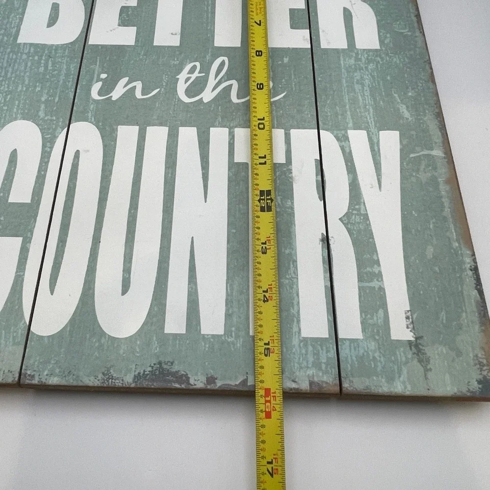 Barnyard Designs Rustic Teal Wood Sign Life Is Better In The Country Wall Art